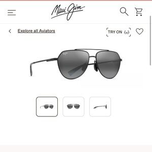 Maui Jim Black Aviator Sunglasses